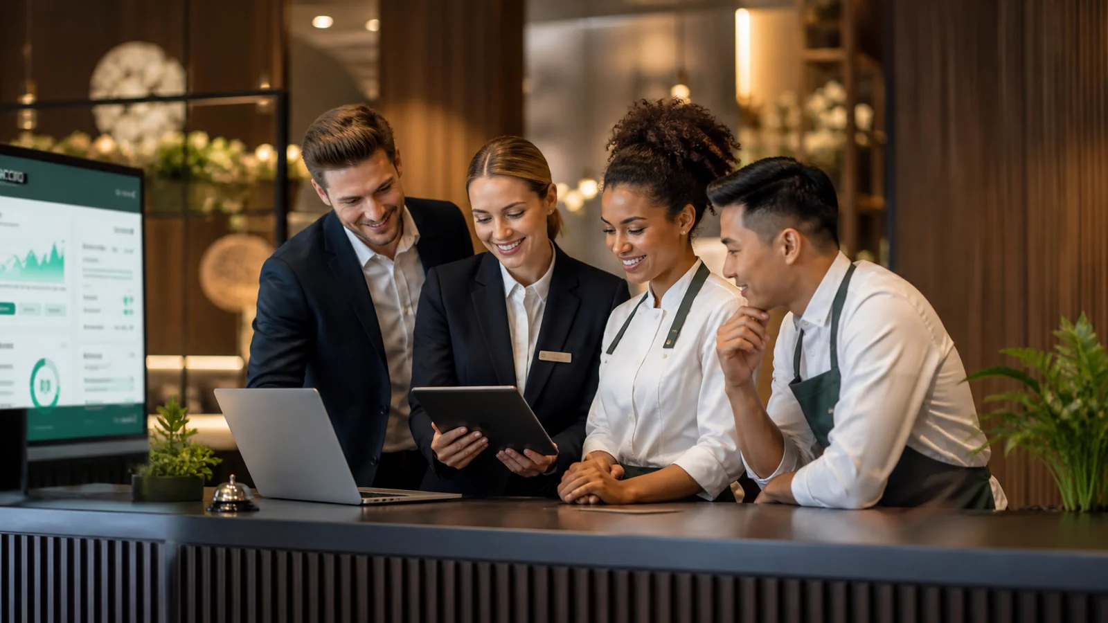 Hotelteam entwickelt Abläufe für KI-gestützte Gästekommunikation.